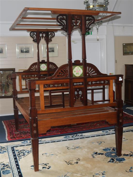 An Anglo-Indian tester bed, W.215cm